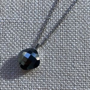 Swarovski Silver Necklace with Black Pendant